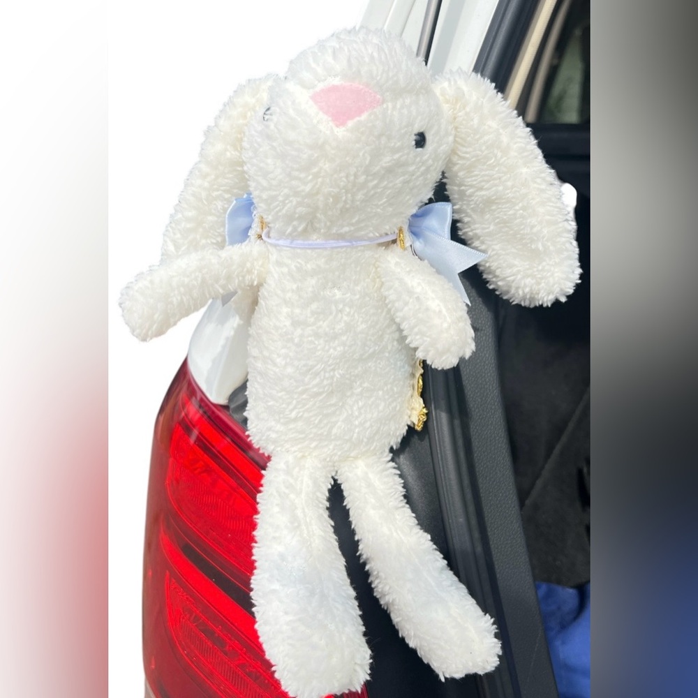 Plush White Bunny Stuffed Animal with Pink Nose - Brand Unspecified - Picture 5 of 5
